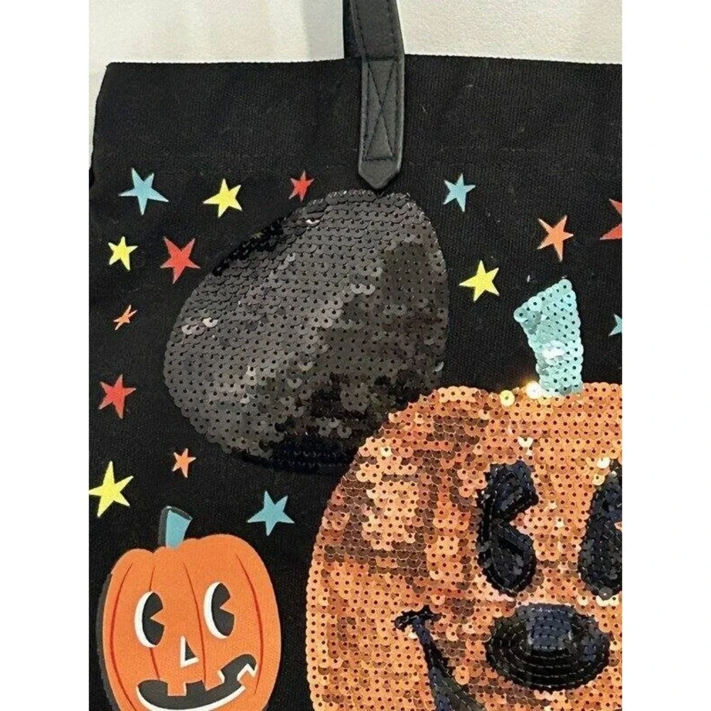 Disney Parks Walt Disney World Canvas Tote Bag Halloween Pumpkin Mickey Mouse